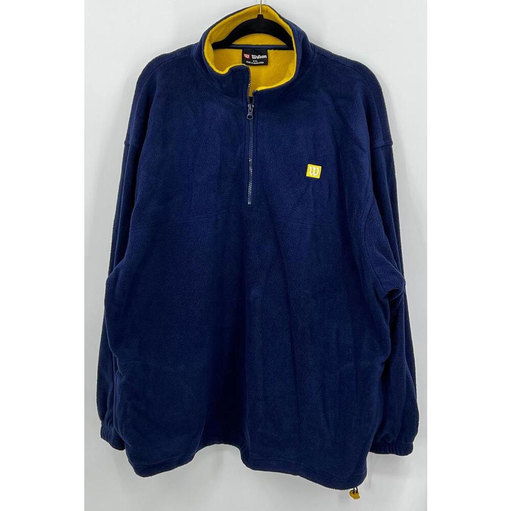 Wilson Navy Yellow Fleece Pullover Jacket XXL Warm Cozy